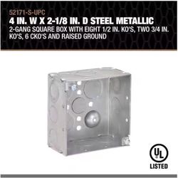 Southwire Old Work 30.3 cu in Square Galvanized Steel Box Mount Silver