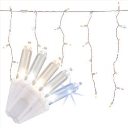 Celebrations Platinum LED T5 Pure White/Warm White 100 ct Icicle Christmas Lights 9.5 ft.