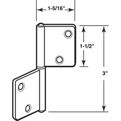 Prime-Line 3 in. L Brass-Plated Door Hinge 2 pk