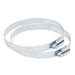 Deflect-O 4 in. D Silver/White Metal Adjustable Vent Clamp