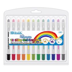 Bazic Products Washable Assorted Color Gel Crayons 12 pk