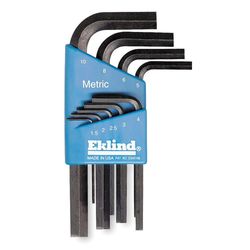 Eklind Bright-Hex-L Assorted Metric Short Arm Hex L-Key Set 9 pc
