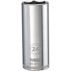 DeWalt 24 mm X 1/2 in. drive Metric 6 Point Deep Socket 1 pc