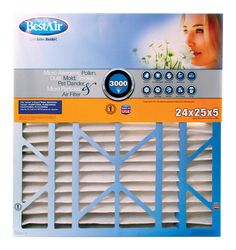 BestAir 24 in. W X 25 in. H X 5 in. 13 MERV Pleated Air Filter 1 pk