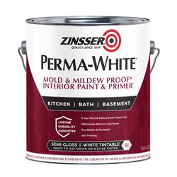 Zinsser Perma-White Semi-Gloss White Water-Based Mold and Mildew-Proof Paint Interior 1 gal