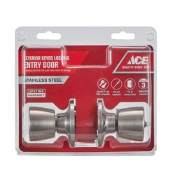 Ace Tulip Knob Satin Stainless Steel Entry Door Knob KW1 1-3/4 in.