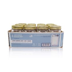 Anchor Hocking Tecnocap Regular Mouth Canning Jar 16 oz 12 pk