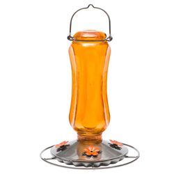 Perky-Pet Oriole 16 oz Glass Carnival Vintage Nectar Bird Feeder 4 ports