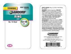 Jandorf 12-10 Ga. Insulated Wire Ring Terminal Yellow 2 pk