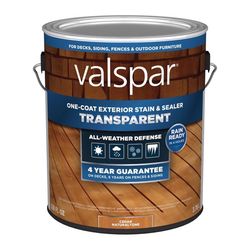 Valspar One-Coat Transparent Cedar Natural Tone Water-Based Acrylic Stain and Sealer 1 gal