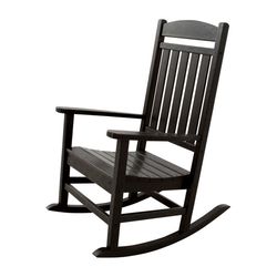 Ivy Terrace Classics Black HDPE Frame Contoured Rocking Chair