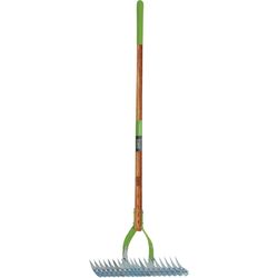 Ames 61.5 in. 19 Tine Steel Thatching Rake Wood Handle