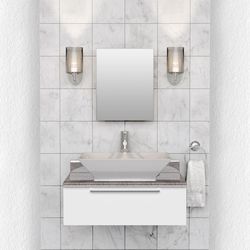 Zenna Home 20-1/8 in. H X 16-1/8 in. W X 3.25 in. D Rectangle Medicine Cabinet/Mirror