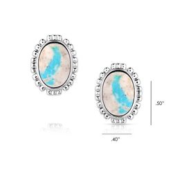 Montana Silversmiths Women's Heavenly Panorama Stud Oval Silver/Turquoise Earrings