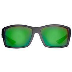Flying Fisherman AcuTint Sunglasses Unisex Matte Black Frame Amber Green Mirror Lens Polarized Float