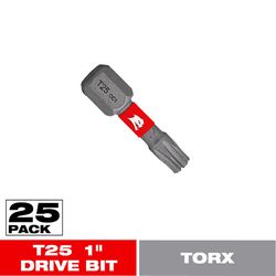 Diablo Torx #25 X 1 in. L Driver Bit Black Oxide 25 pk