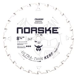 Norske 8-1/4 in. D X 5/8 in. Ultra Thin Kerf Carbide Saw Blade 24 teeth 1 each