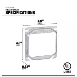 Southwire Square Steel 1 gang 4 in. H X 4 in. W Box Cover