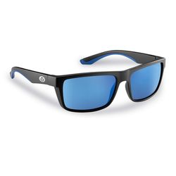Flying Fisherman Streamer Sunglasses Unisex Matte Black Frame Smoke Blue Mirror Lens Polarized