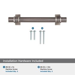 Amerock Davenport Transitional Bar Cabinet Pull 3-3/4 in. Gunmetal Gray 1 pk