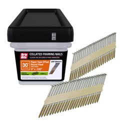 Grip-Rite 3 in. L X 11 Ga. Angled Strip Hot-Dip Galvanized Framing Nails 30 deg 1000 pk