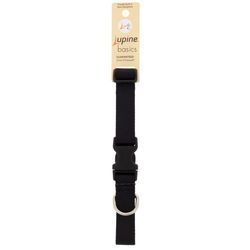 LupinePet Basic Solids Black Black Nylon Dog Adjustable Collar