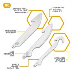 Outdoor Edge Stainless Steel Replacement Blade Set 3 in. L 6 each