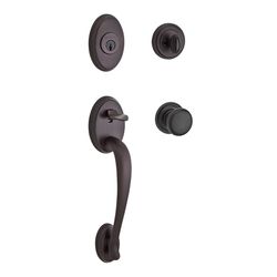 Baldwin Columbus Round Knob Venetian Bronze Entry Handleset 2 in.