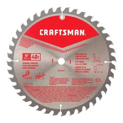 CRAFTSMAN 10 in. D X 5/8 in. Carbide Circular Saw Blade 40 teeth 1 pk