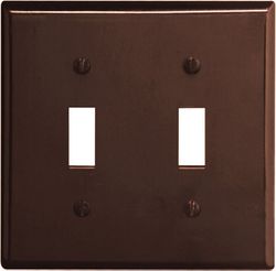 Leviton Brown 2 gang Thermoset Plastic Toggle Wall Plate 1 pk