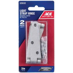 Ace 3 in. L Galvanized Light Duty Strap Hinge 2 pk