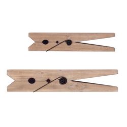 Tripar 6.125 in. H X 5.875 in. L Natural Brown Wood Clothespin Shelf