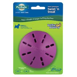 PetSafe Busy Buddy For Dog Purple Rubber Twist N Treat Dog Toy Small 1 pc