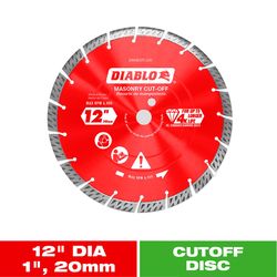 Diablo 12 in. D X 1 in. X .110 in. thick Diamond Turbo Rim Masonry Cut-Off Disc