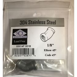 Smith-Cooper 1/8 in. FPT X 1/8 in. D FPT Stainless Steel 45 Degree Elbow