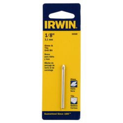 IRWIN 1/8 in. X 2.25 in. L Carbide Tipped Glass/Tile Drill Bit Straight Shank 1 pk