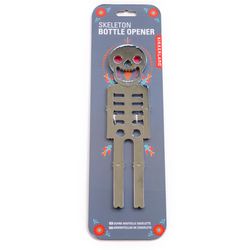 Kikkerland Design Chrome Silver Die-Cast Zinc Alloy Manual Skeleton Bottle Opener
