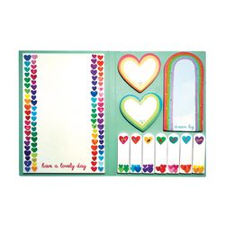 OOLY Side Notes Rainbow Hearts 2.13 in. W X 6.3 in. L Assorted Sticky Tabs 1 pad