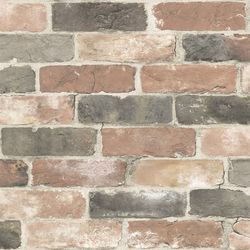 NuWallpaper 20.5 in. W X 216 in. L Newport Reclaimed Brick Peel and Stick Wallpaper
