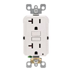 Leviton SmartlockPro 20 amps 125 V Duplex White GFCI Outlet 5-20R 1 pk