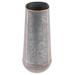 Karma 30.5 in. H X 13 in. L Galvanized Gray Iron Vase