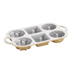 Nordic Ware 8 in. W X 14 in. L Geo Bundtlette Cakelet Pan Gold