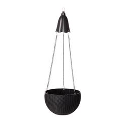 Glitzhome 30 in. H X 10.25 in. W X 10.25 in. D Plastic Hanging Planter Black