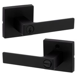 Kwikset Singapore Contemporary Matte Black Entry Lever 1-3/4 in.