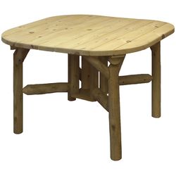 Lakeland Mills Contoured Comfort Natural Square Wood Rustic Northwoods Dining Table