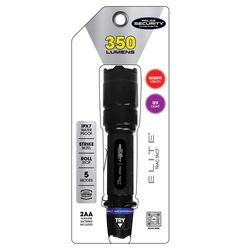 Police Security Trac-Tact 350 lm Black LED Flashlight AA Battery