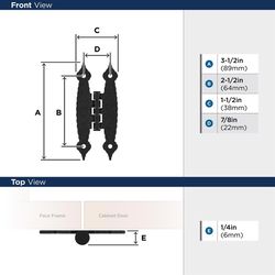 Amerock 1-1/2 in. W X 3-1/2 in. L Black Steel Cabinet Hinge 1 pk