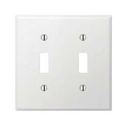 Amerelle Pro Smooth White 2 gang Stamped Steel Toggle Wall Plate 1 pk