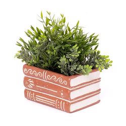 Matr Boomie 4.5 in. H X 7 in. W X 5.5 in. D Clay Books Planter Terracotta