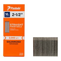 Paslode 2-1/2 in. L X 16 Ga. Straight Strip Galvanized Finish Nails 2,000 pk